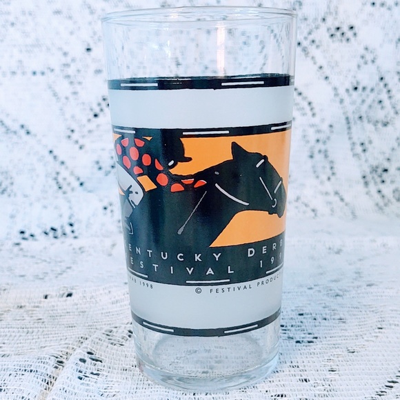 VINTAGE COLLECTIBLE OFFICIAL PEPSI 1998 KENTUCKY DERBY FESTIVAL GLASS 5.25" - Picture 1 of 10